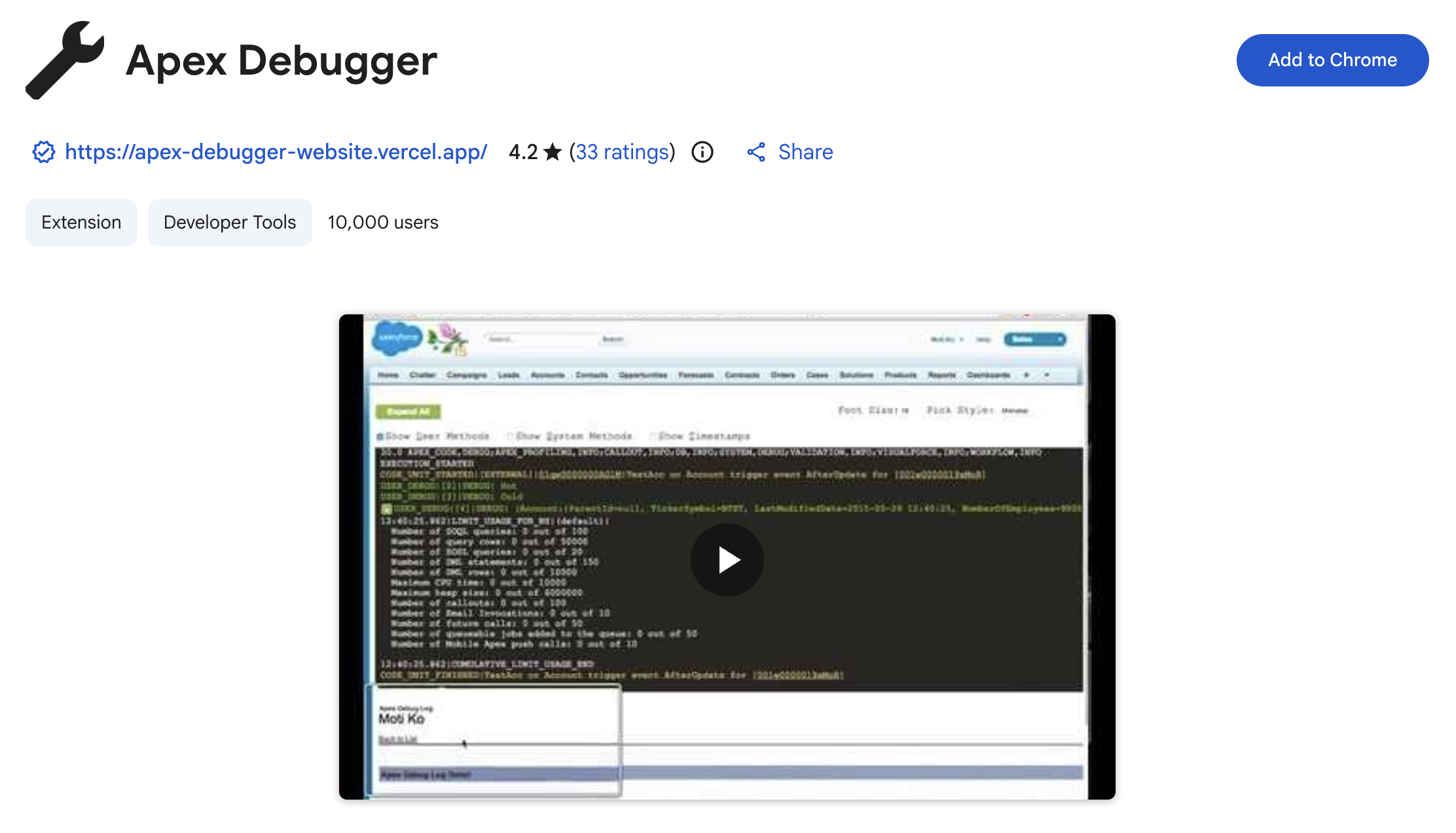 Salesforce Apex Debugger
