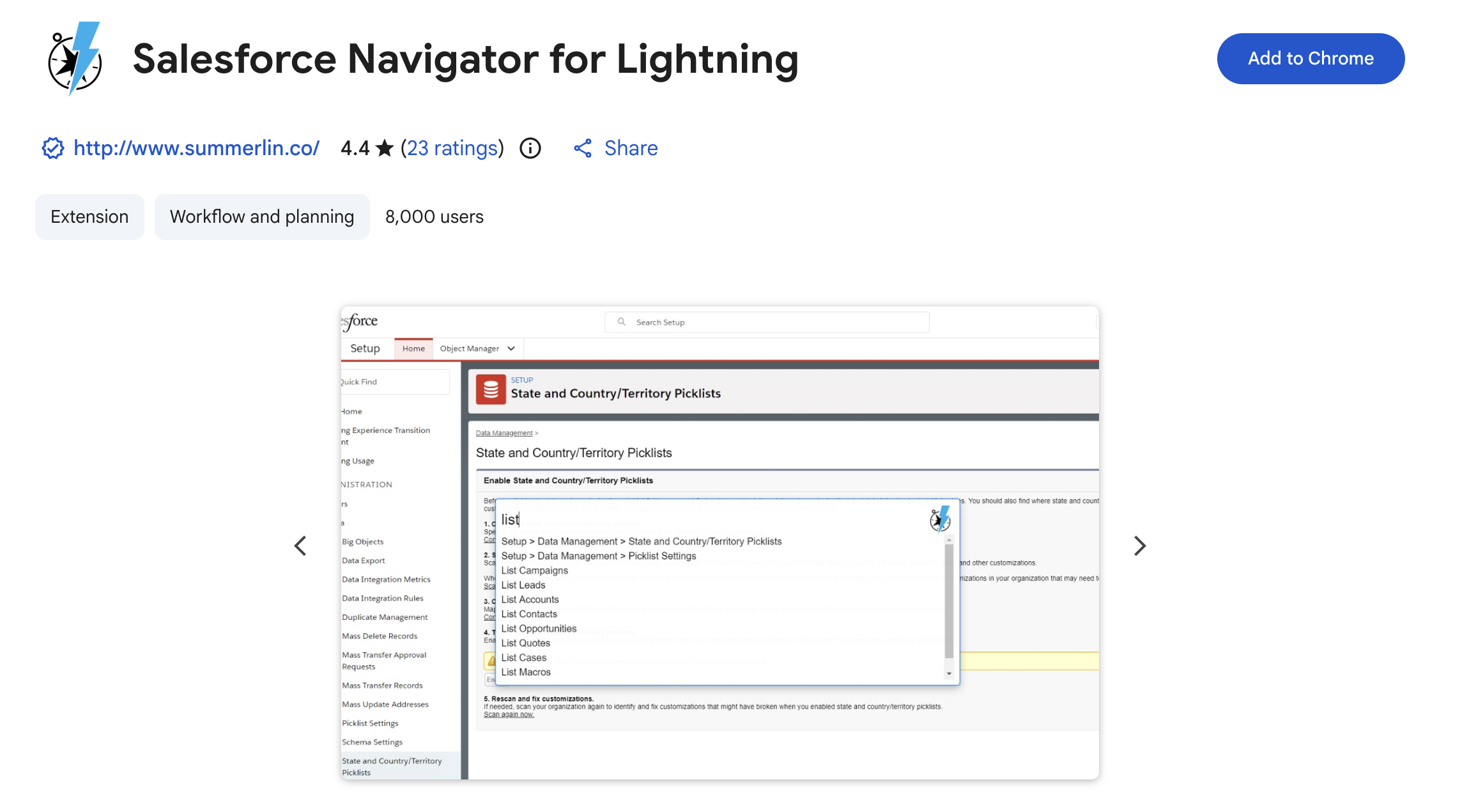 Salesforce Navigator for lightning